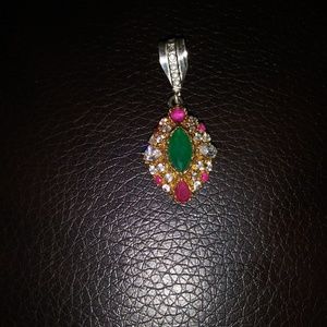 Emerald Ruby Sapphire Turkish Pendant